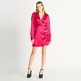 thumbnail image 2 of Devoted Ruched satin wrap dress, 2 of 4
