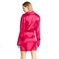thumbnail image 3 of Devoted Ruched satin wrap dress, 3 of 4