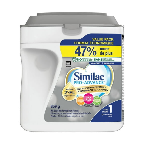 Similac Pro-Advance Step 1, Baby Formula, Our Closest Formula to Breast Milk with 2’-FL, Easy To Digest, 0+ Months, Powder, 859 g, Powder, 859 g