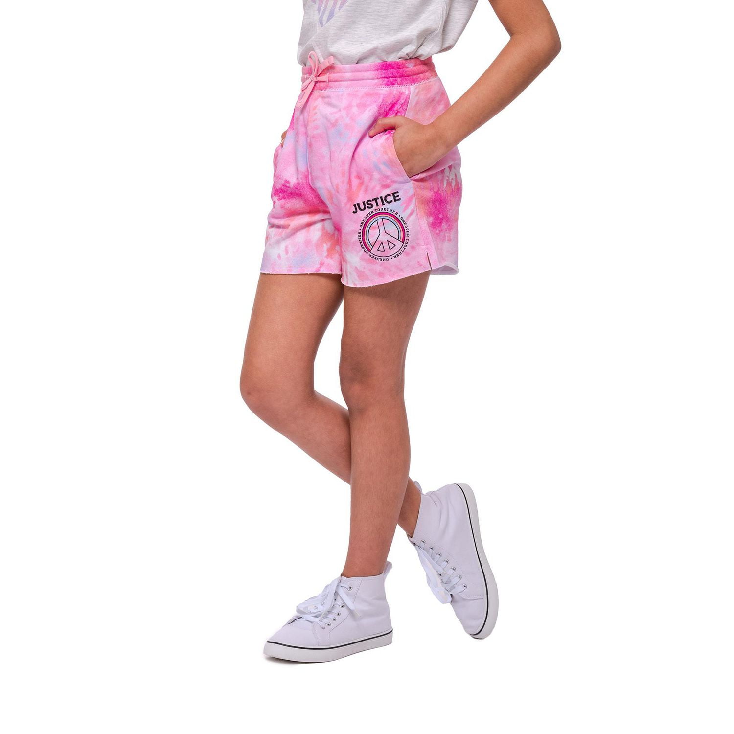 Short avec signe de paix arc-en-ciel Justice pour filles