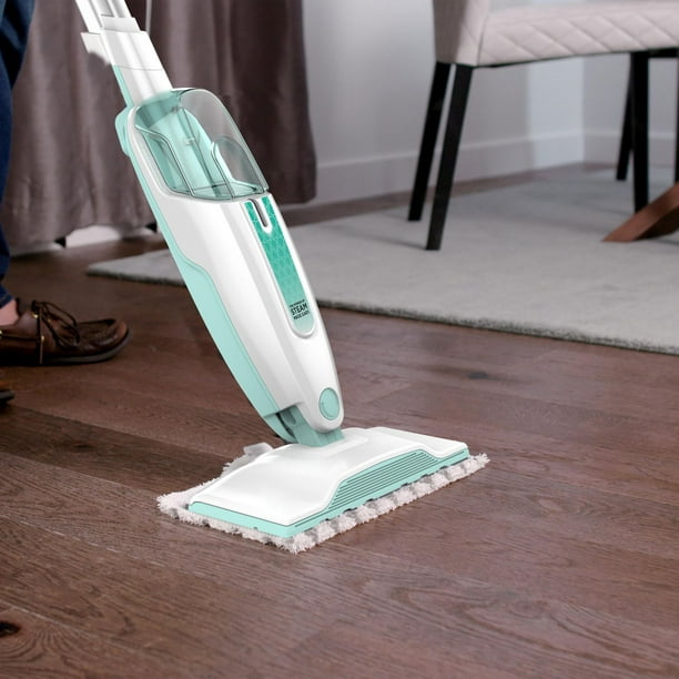 Shark S1000C, Steam Mop with Removable Water Tank, Seafoam/White, 1050W,  Sanitizes with water 