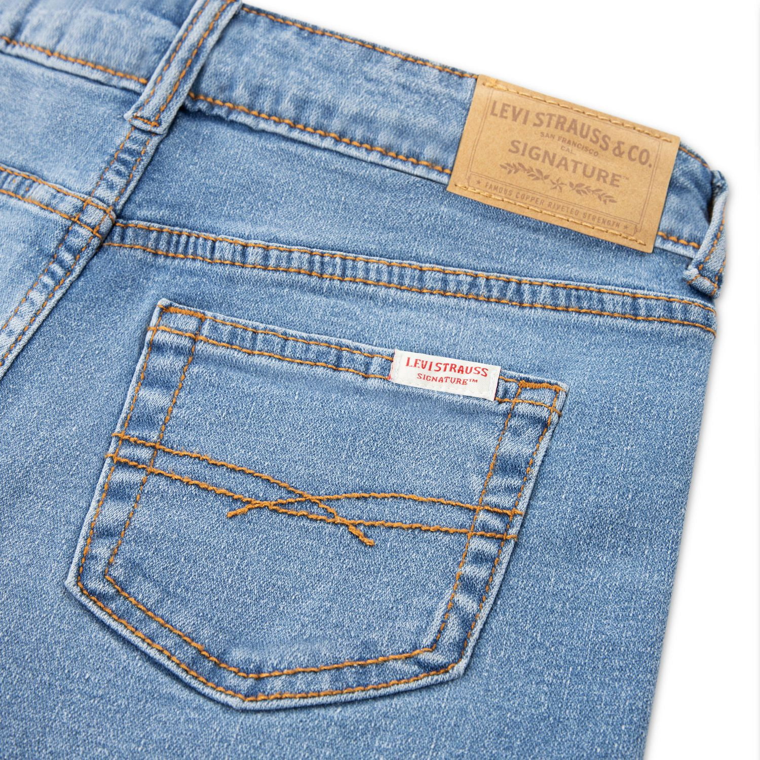 Levi Strauss Signature Girls' Mid-Rise Skinny Jeans