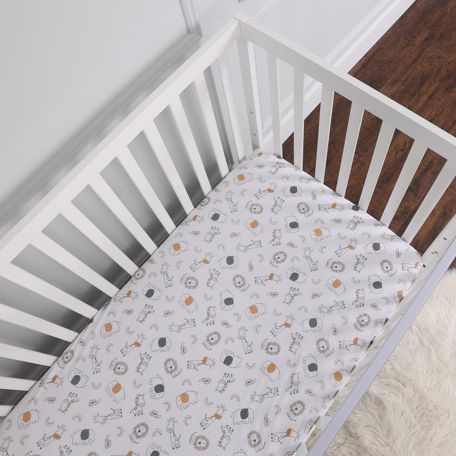 George Baby Fitted Jersey Crib Sheet Walmart