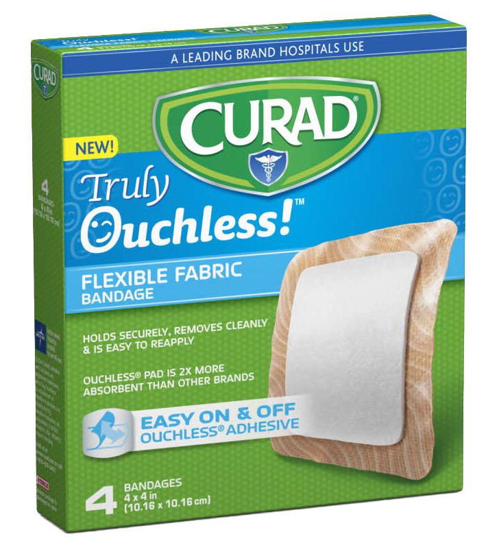 Curad Truly Ouchless Flexible 4" x 4" Fabric Bandage Walmart Canada