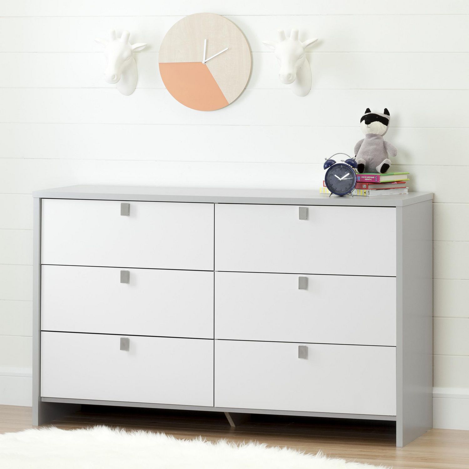 Dressers Chests Of Drawers Pure White South Shore Vito 6 Drawer