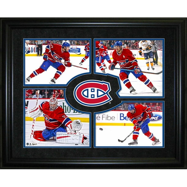 Cadre collage 4 joueurs et logo Canadiens de Montréal de Frameworth Sports