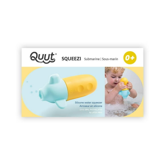 Quut - Squeezi Submarine - Easy to Clean - Squish, Squash, Squeezi - Bath Time Fun - Full Speed Ahead - Easily Filled & Squeezed by Small Hands - Floats After Use - Perfect for Bath Time Play