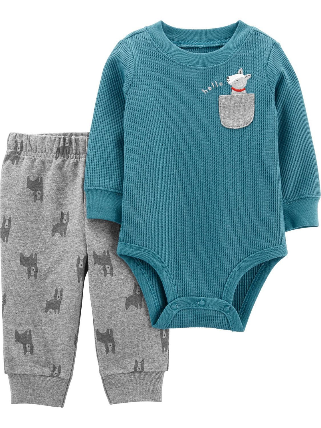 Child of Mine made by Carter's Infant Boy Body Suit Pants Set - Dog