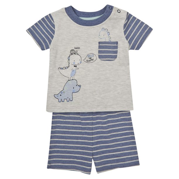 Ensemble short et t-shirt à imprimé de dinosaure George British Design pour bébés garçons