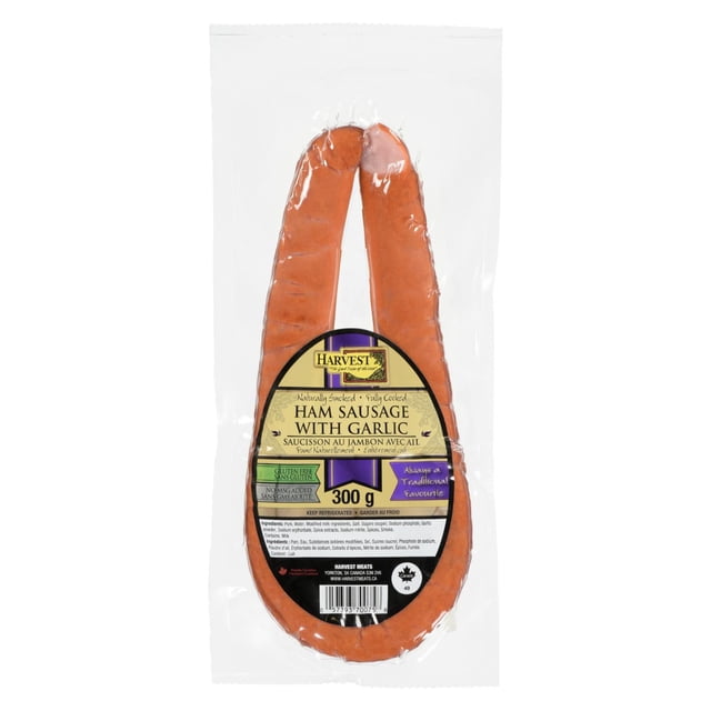 HARVEST MEATS HAM SAUSAGE WITH GARLIC RING, 300 g