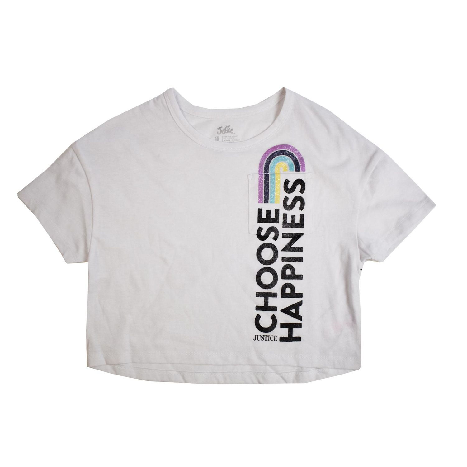 T-shirt à manches courtes Justice Choose Happiness pour filles