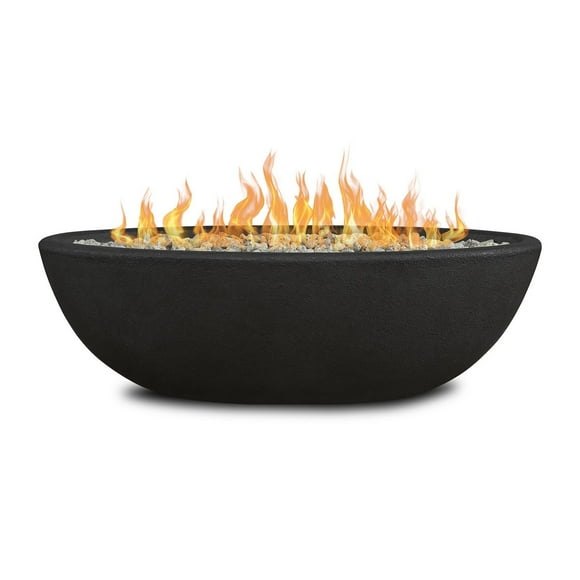 Real Flame Riverside 48" Oval Concrete Propane Fire Pit in Shale