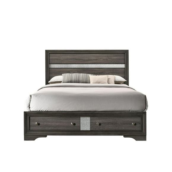 ACME Naima Eastern King Bed w/Storage in Gray
