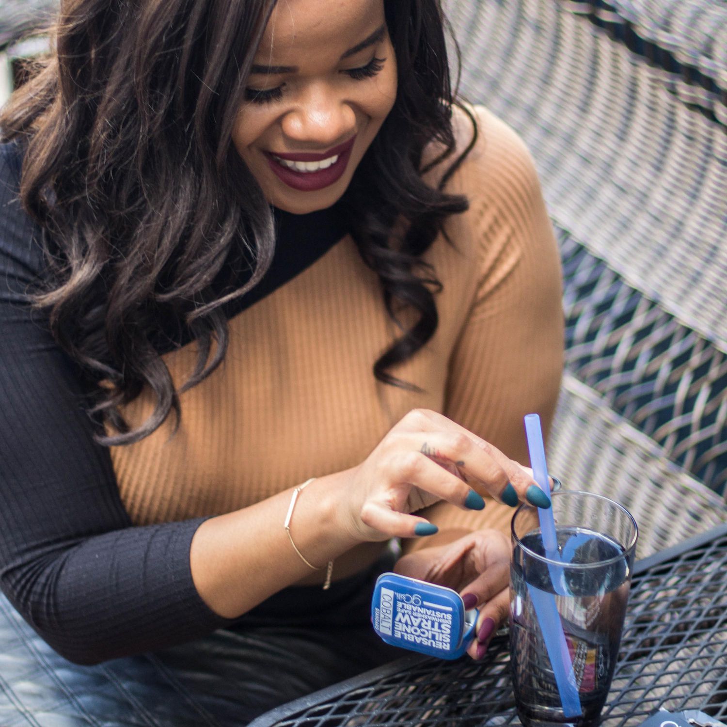 GoSili Cobalt & Mint Reusable Standard Straw Tins