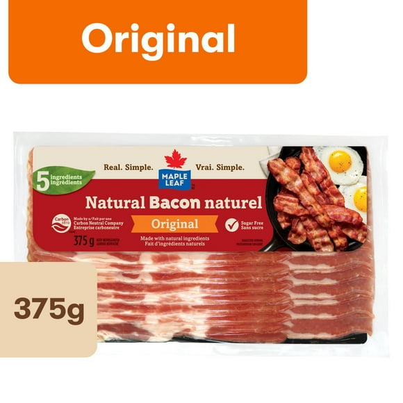 Maple Leaf Original Natural Bacon, 375 g