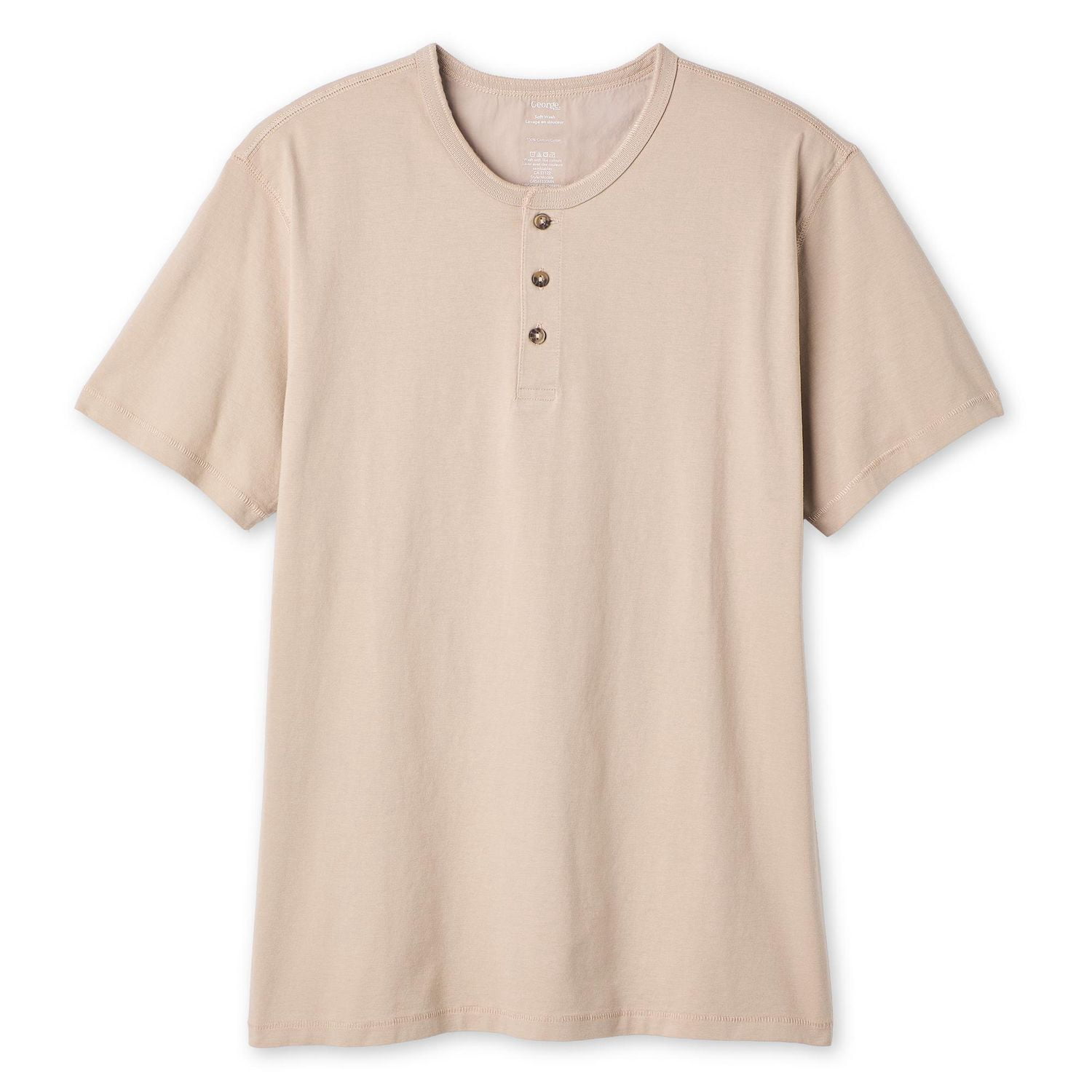 T-shirt henley délavé George pour hommes