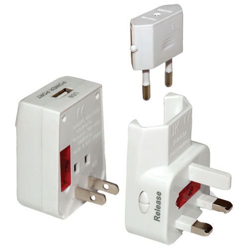 DIGIPOWER World Travel Adapter with Built in USB Charger  