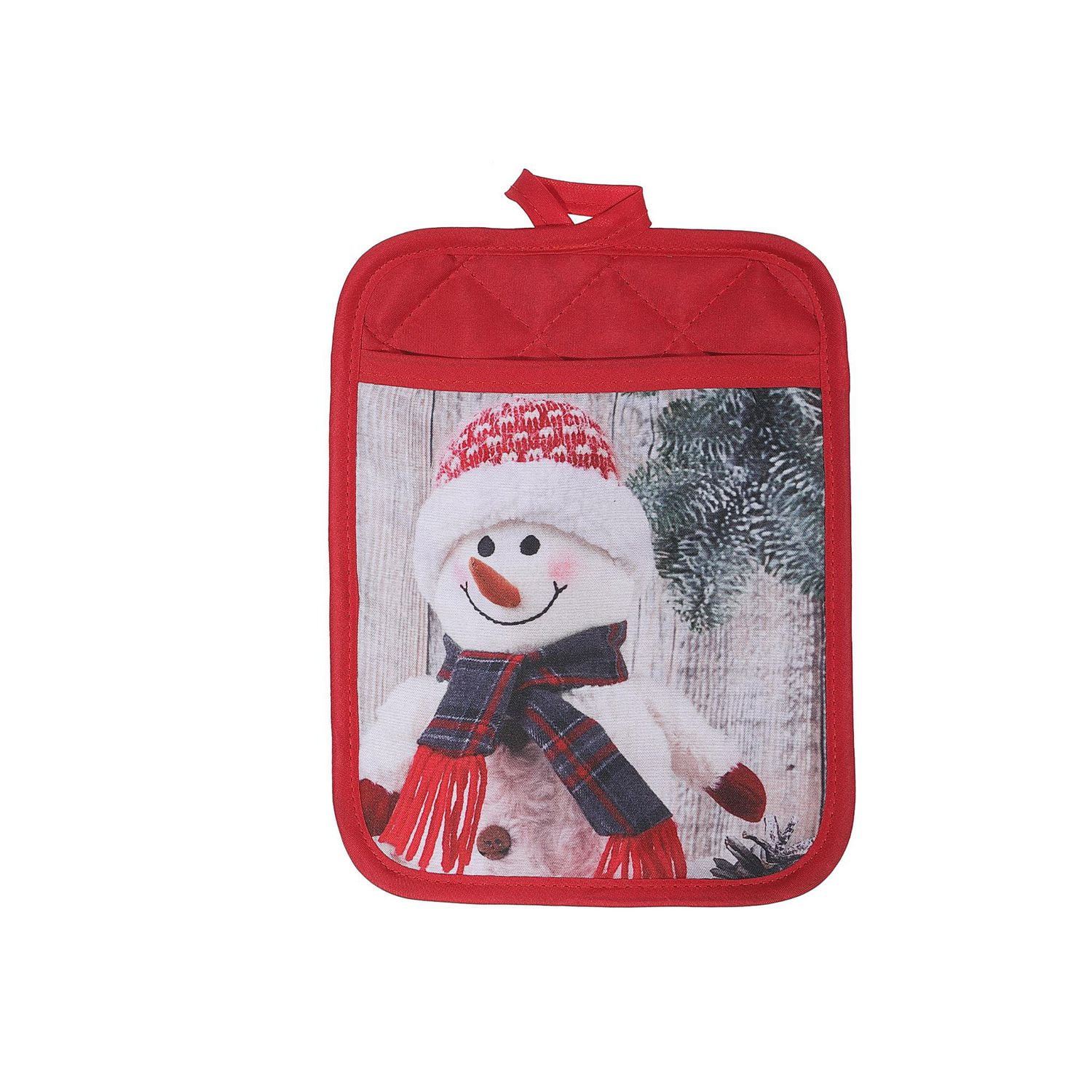 Pot Holder With Pocket (Snowman Decor) Set of 4 Walmart Canada