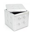 thumbnail image 2 of Ottomane pouf carré de LumiSource en argent, 2 of 2