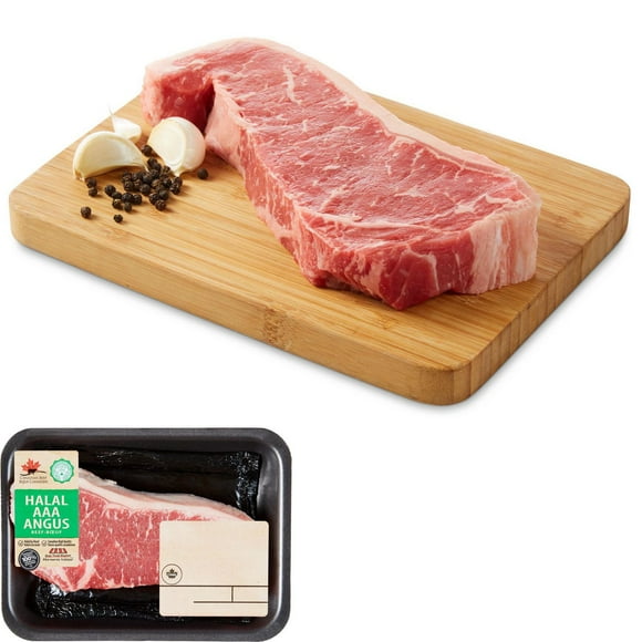 Halal Beef Strip Loin Steak, Your Fresh Market, 1 Steak, AAA Angus Beef, 0.18 - 0.48 KG
