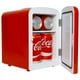 Coca-Cola Mini frigo rouge portable, capacité de 6 canettes, refroidisseur alimentation CA/CC – image 1 sur 9