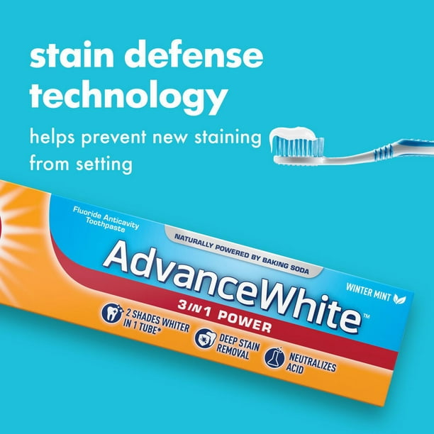 ARM & HAMMER Advance White 3 in 1 Power Toothpaste, Whitening, 120mL, 120mL  - Walmart.ca