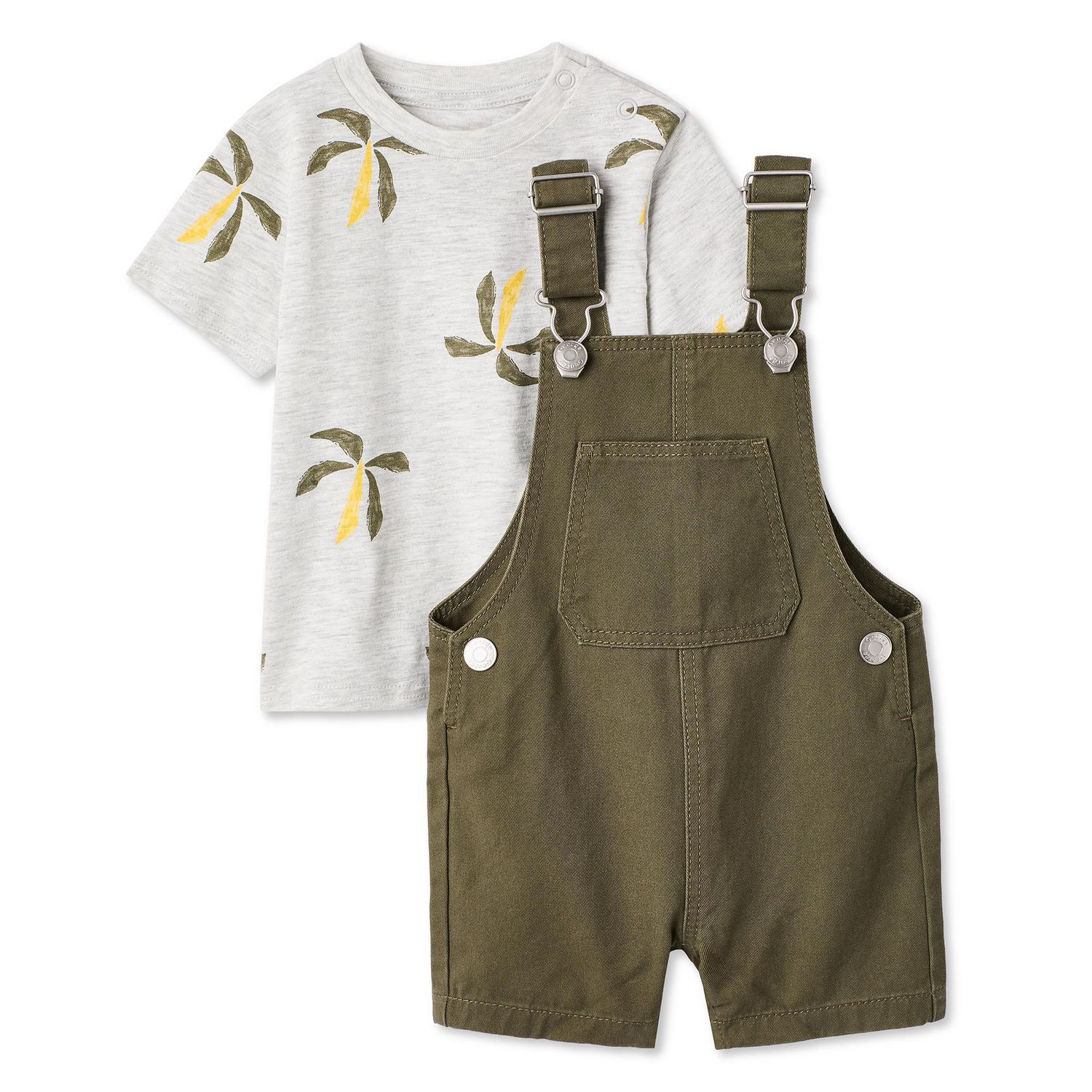 Ensemble 2 pièces avec salopette courte George pour bébés garçons