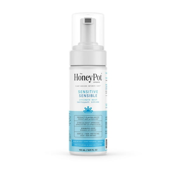 THE HONEY POT COMPANY, SENSITIVE FEMININE FOAMING WASH, 163 ML, HONEY POT SENSITIVE FEMININE WASH