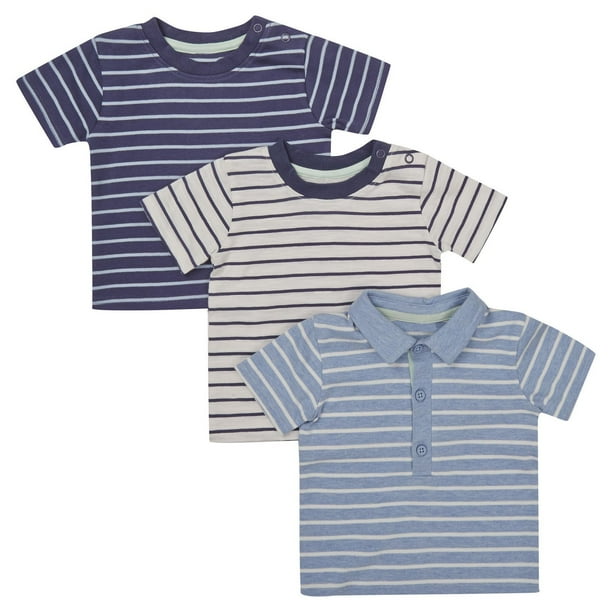Paq. de 3 t-shirts à rayures George British Design pour bébés garçons