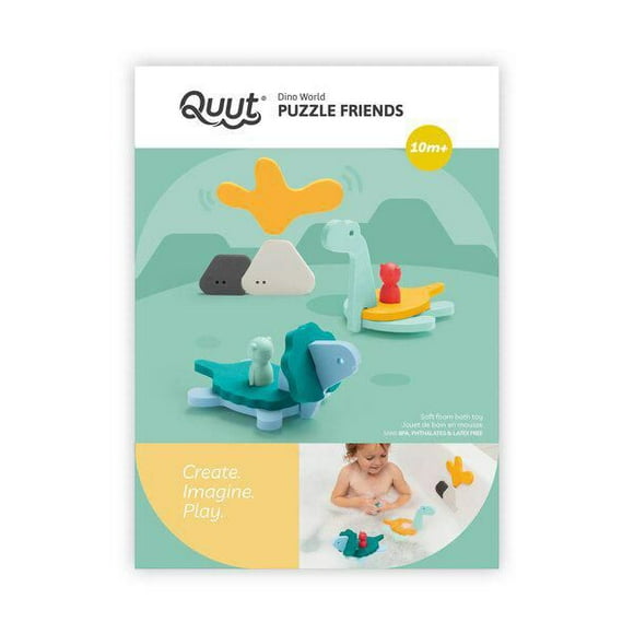 Quut - Dino World Puzzle Friends - Aquatic Dinosaur Theme - Soft Foam - 12 Pieces - Ages 10 Months+ - Educational Toy with Finger Puppets - Stimulates Imagination, Vocabulary & Motor Skills