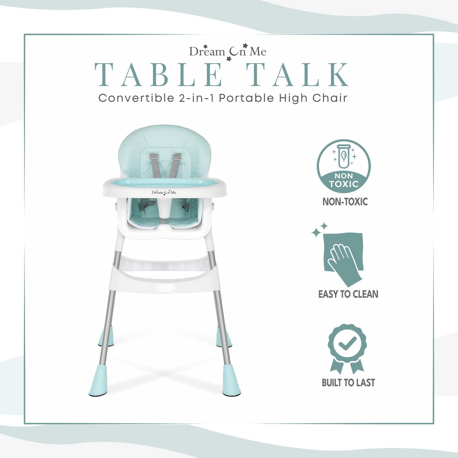 Dream On Me Portable 2 In 1 Table Talk High Chair Convertible Compact High Chair Light Weight Portable Highchair Walmart