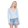 thumbnail image 1 of No Boundaries Women's Seamless Long-Sleeve V-Neck Top, 1 of 6