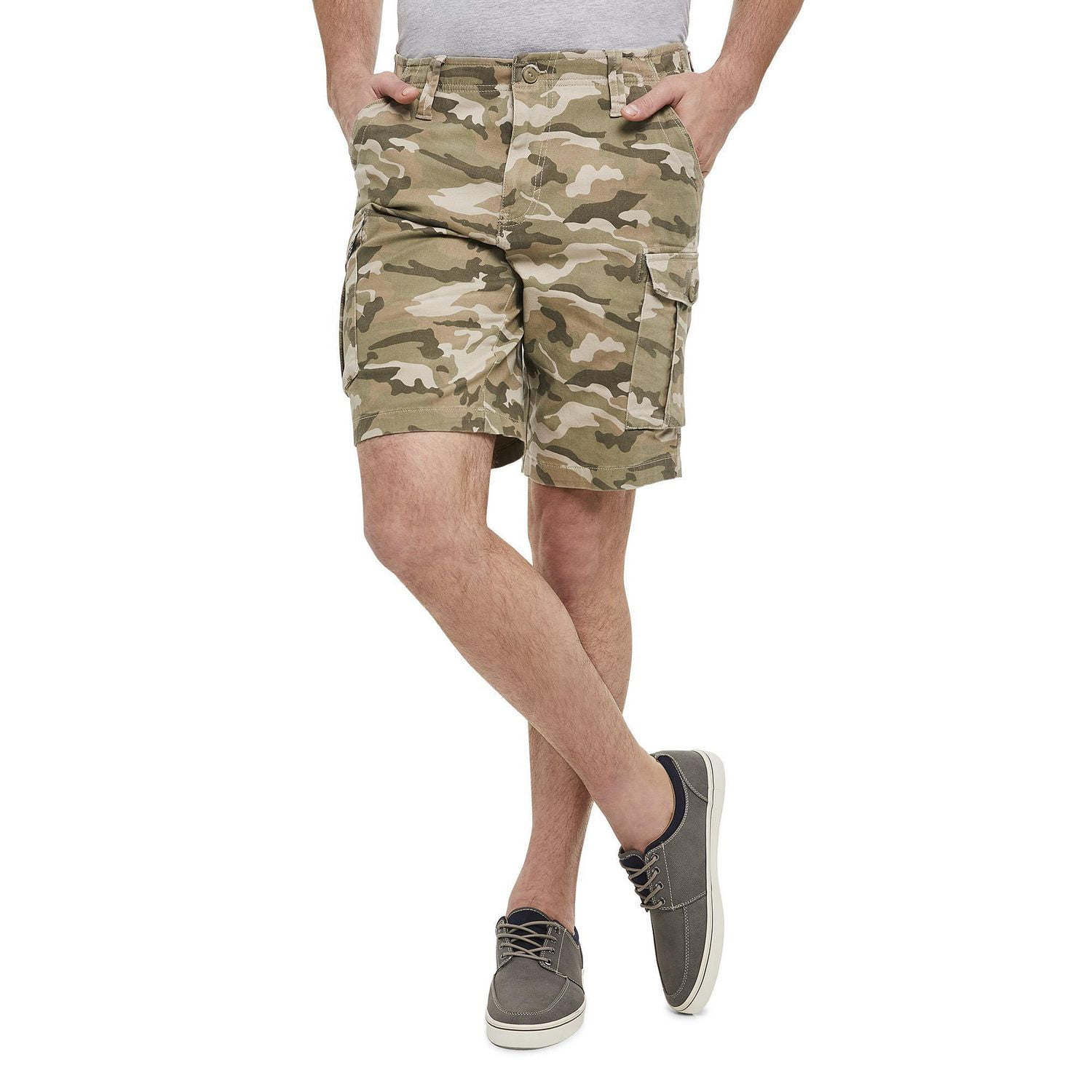 Short cargo imprimé avec ceinture montée souple George pour hommes