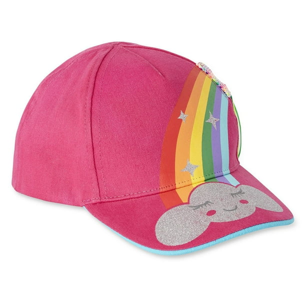 Girls Pink Cotton Logo Cap