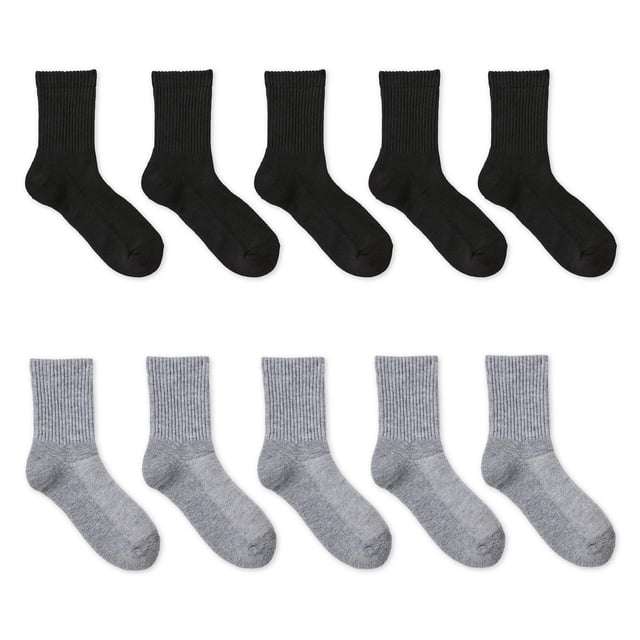 Athletic Works Women's Mid-Crew Socks 10-Pack