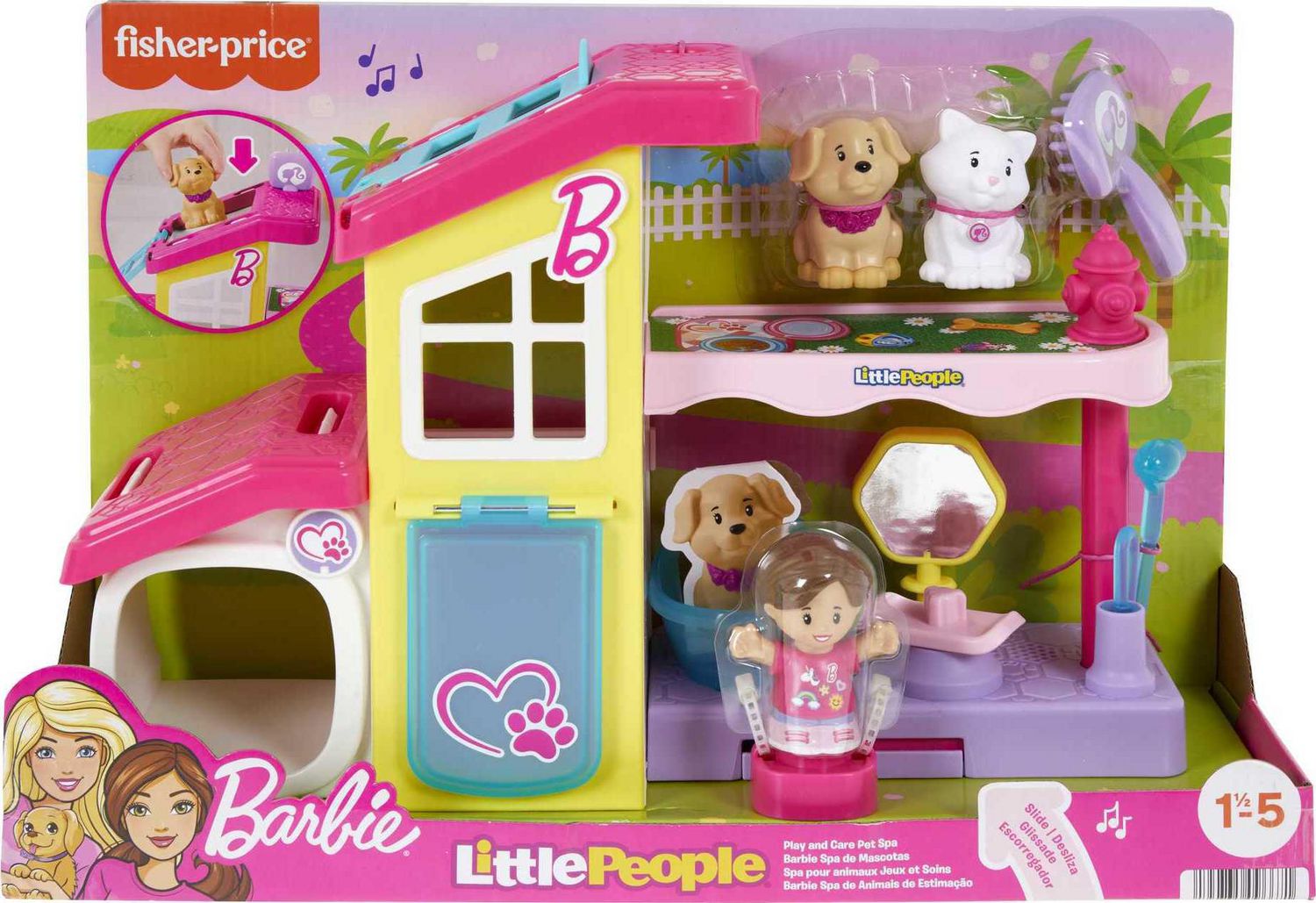 Little People Barbie Playset with Music and Sounds, Play and Care