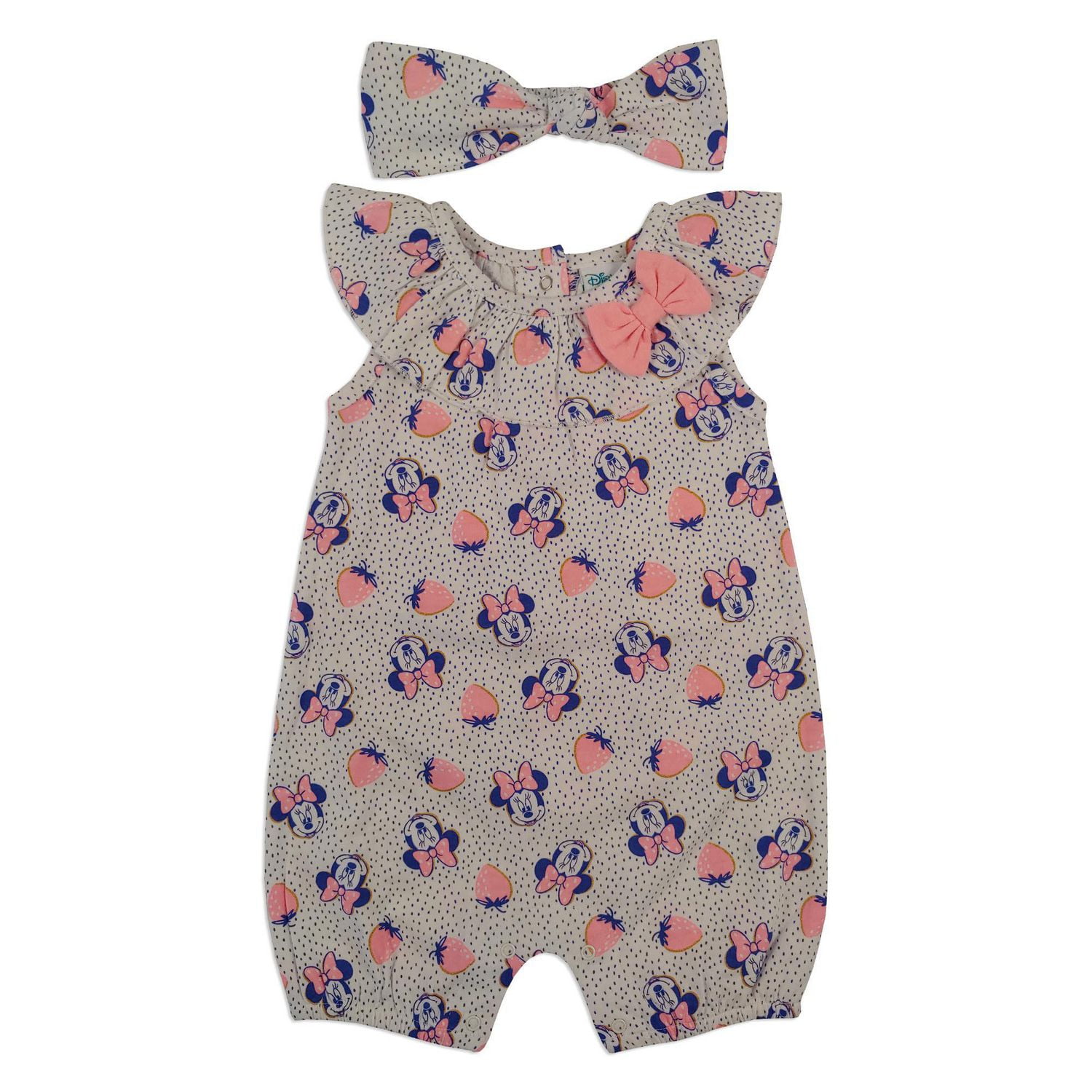 Disney Girls Minnie Mouse Romper with Headband