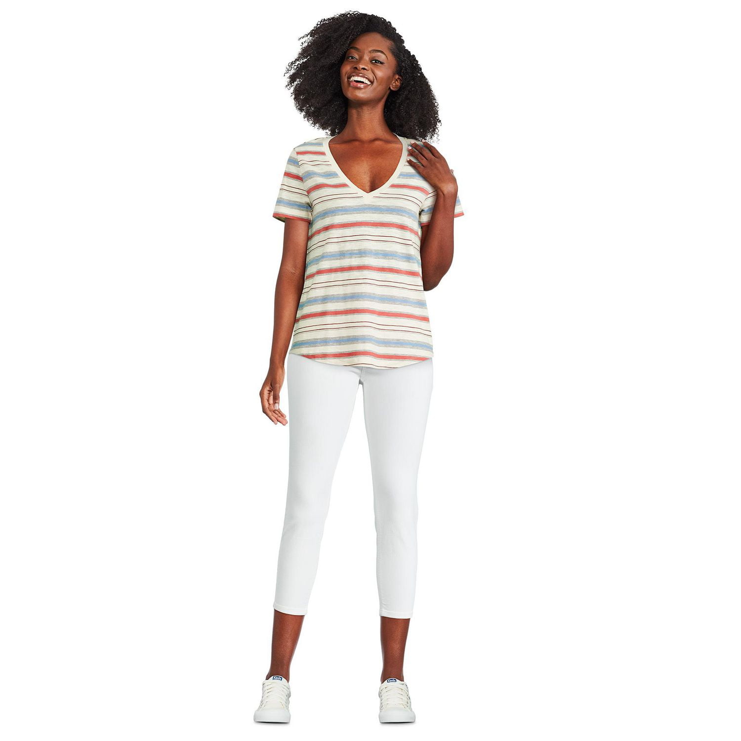 T-shirt avec encolure en V George pour femmes