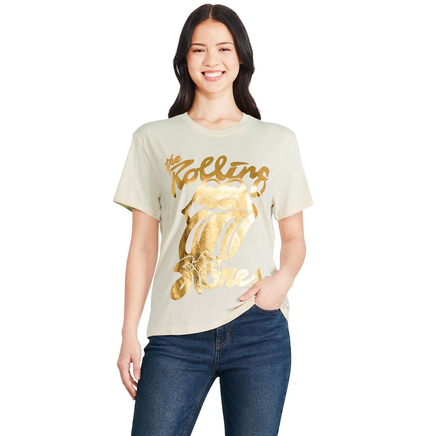 T-shirt à imprimé graphique The Rolling Stones pour femmes