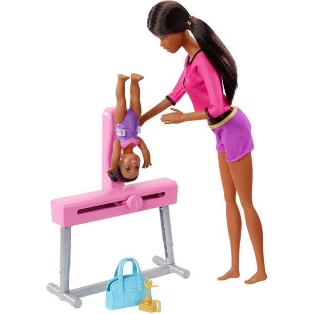 Barbie Gymnastics Playset and Doll with Brunette Hair