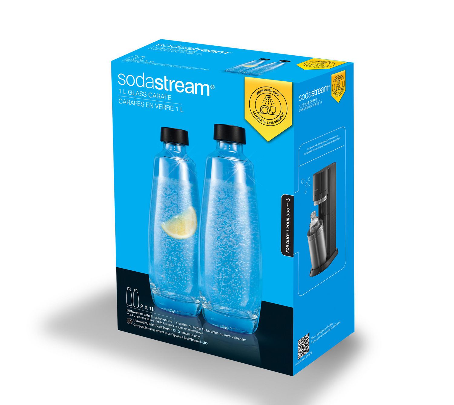SodaStream 1L DUO Carafe en verre 