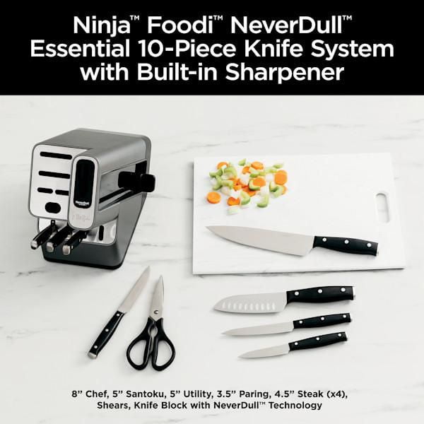 Ninja Foodi Ensemble de 10 couteaux avec système NeverDull 10pc, acier  inoxydable carbone 