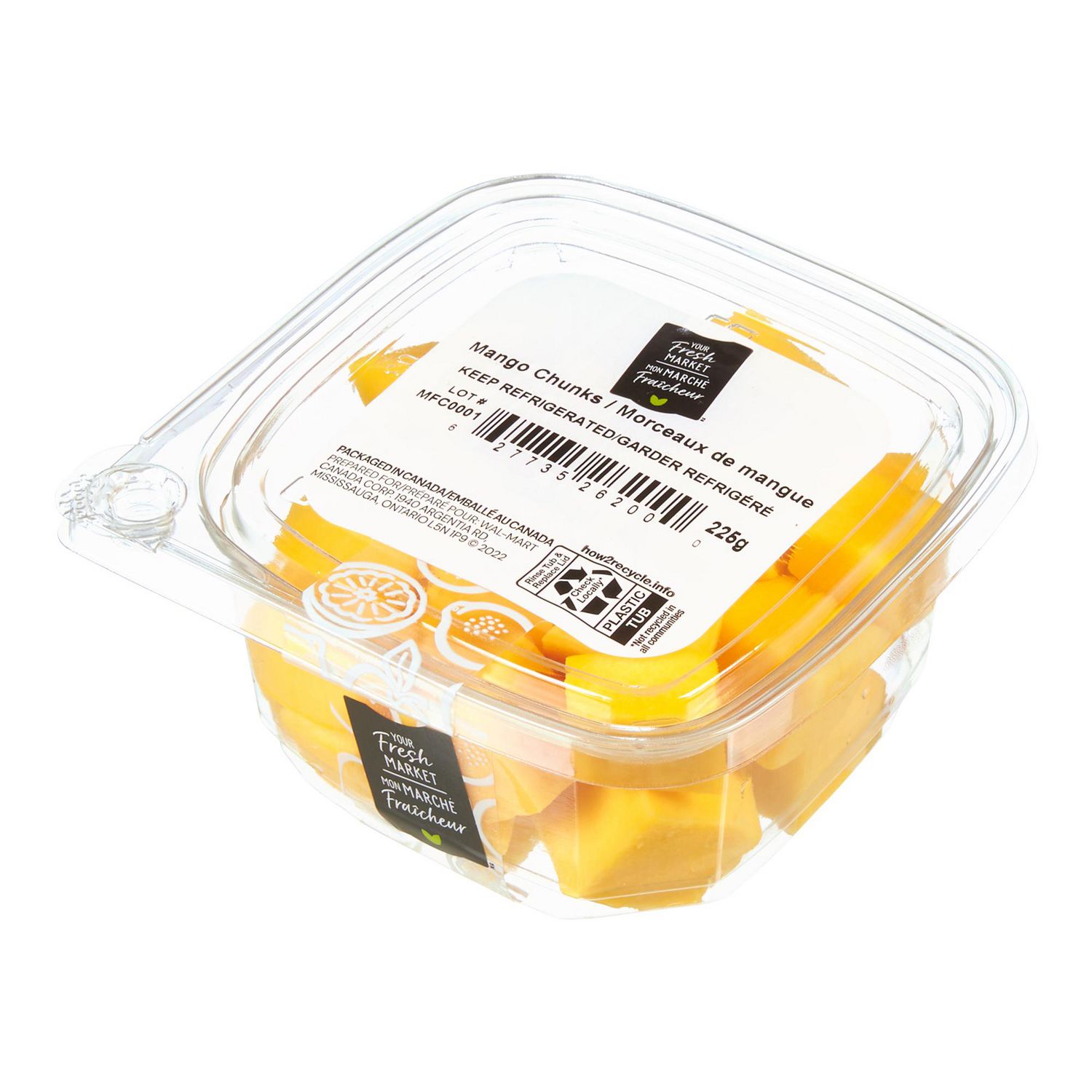 Morceaux de mangue Mon marché fraîcheur 225g
