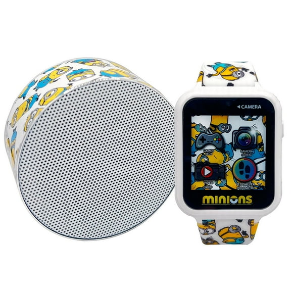 Minions Montre interactive à écran tactile avec un ensemble de haut-parleurs Bluetooth assorti