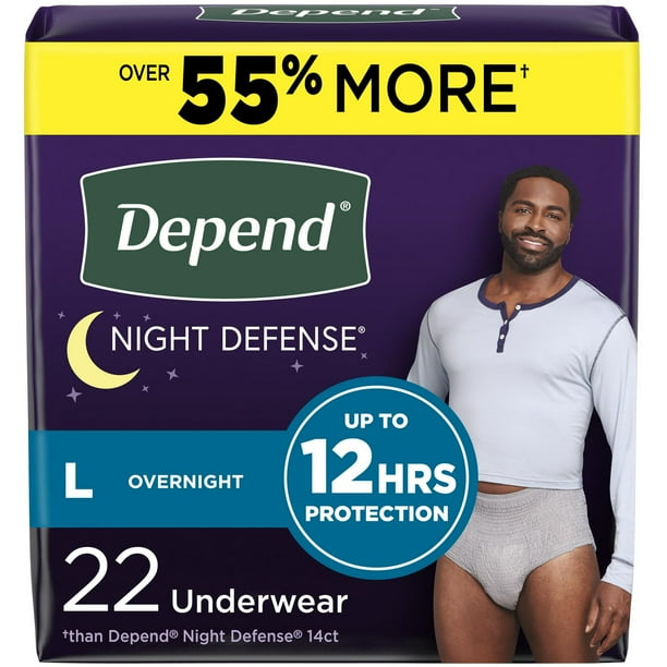 Depend Night Defense Adult Incontinence Underwear for Men, Disposable ...