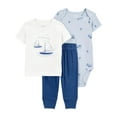 thumbnail image 1 of Carter's Child of Mine Baby Boys' 3 Piece Set - Blue Sailboat, 1 of 6