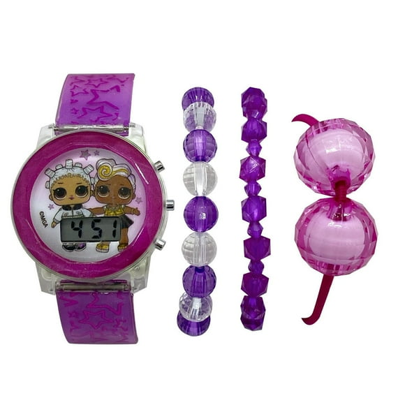LOL Surprise! pour filles Montre à affichage numérique clignotant avec ensemble de bracelets