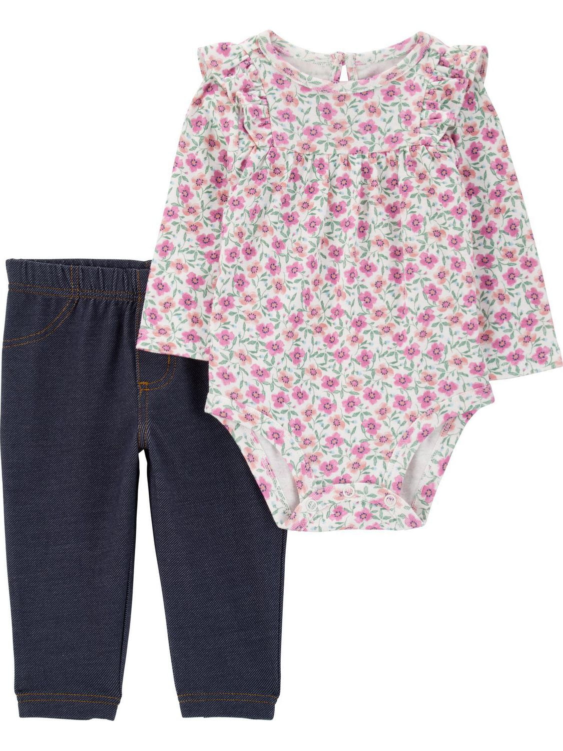 Carter's Child of Mine Baby Girls' Bodysuit Pant Set - Purple Floral
