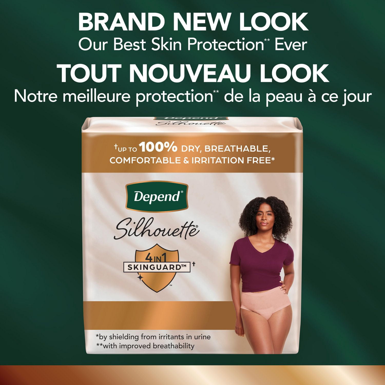 Sous-vêtements d’incontinence et de post-partum Depend Silhouette pour femmes adultes, P-TG, absorption maximale