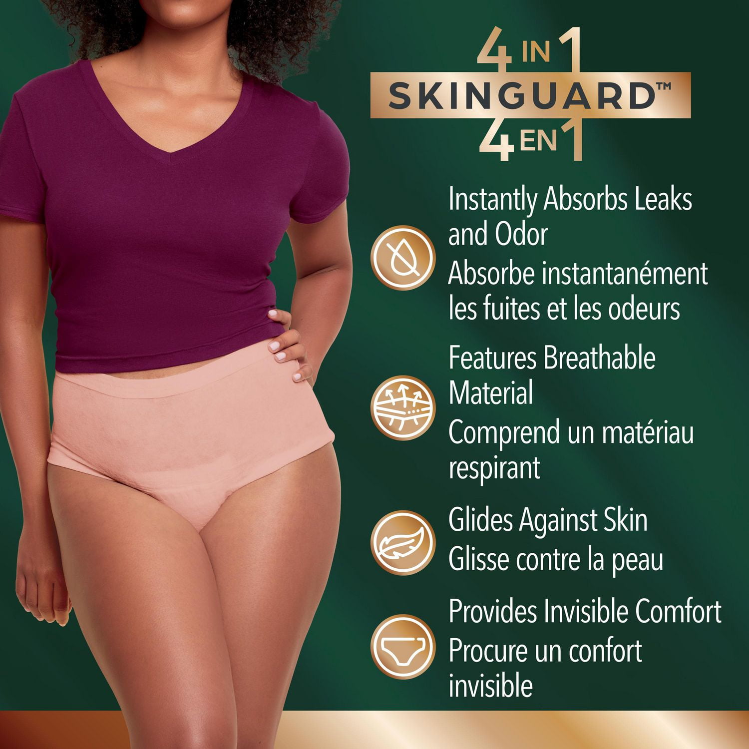 Depend Silhouette Adult Incontinence and Postpartum Underwear for Women, S-XL, Maximum Absorbency, Pink